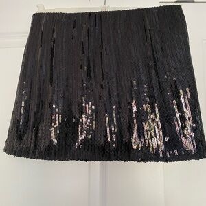 OAK + FORT Black Sequin Mini Skirt